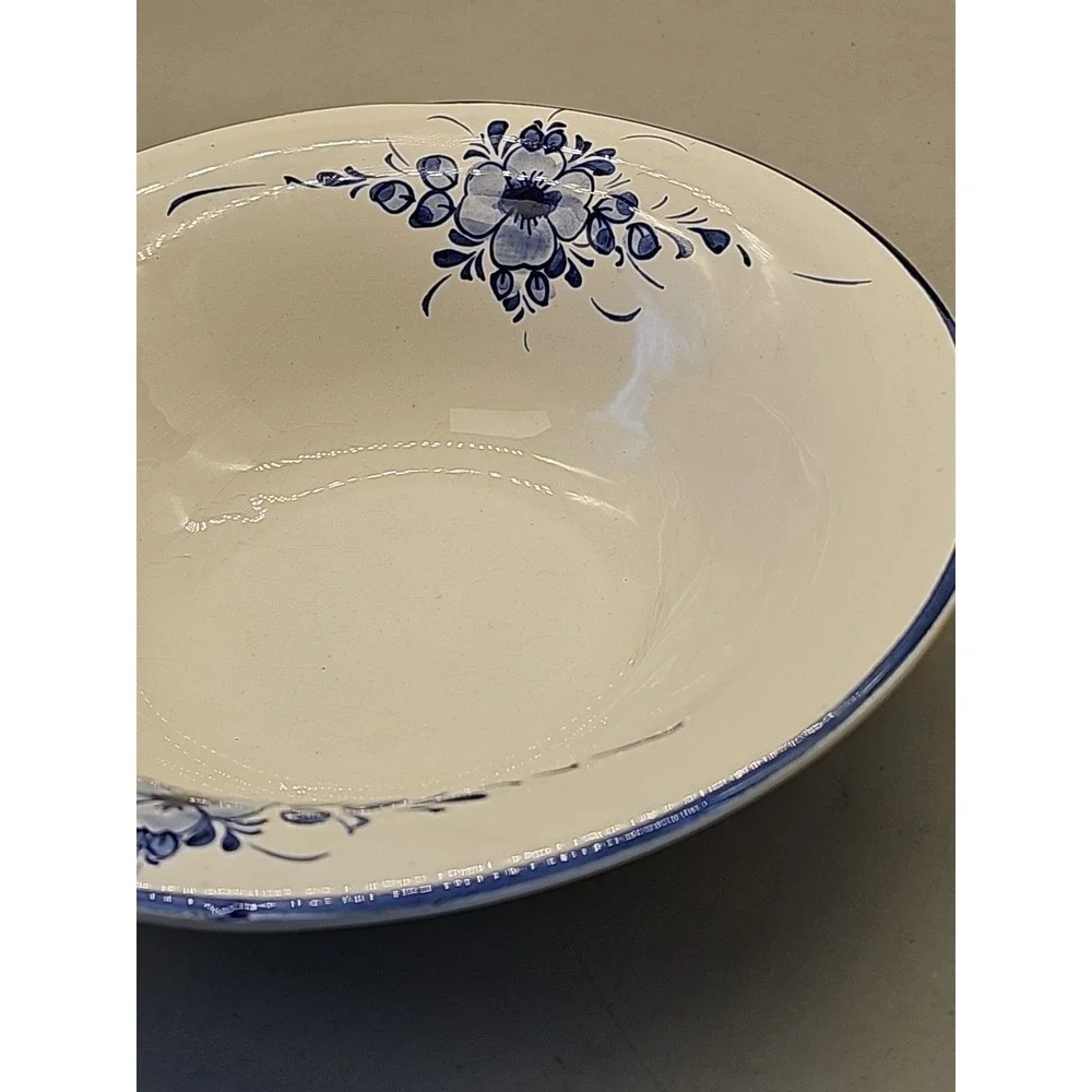 Loucart Portugal‎ Pitcher Bowl Set Blue Floral Vintage MCM